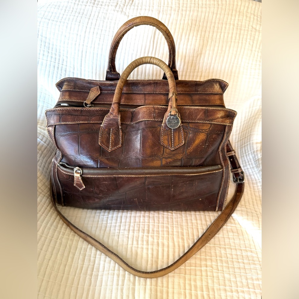 VINTAGE Dooney & Bourke Vintage Crocodile Embossed Shoulder Bag